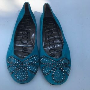 Sam Edelman Teal Suede flats